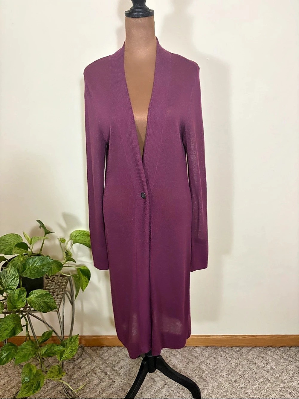 Soft Surroundings Purple Long Cardigan Like New